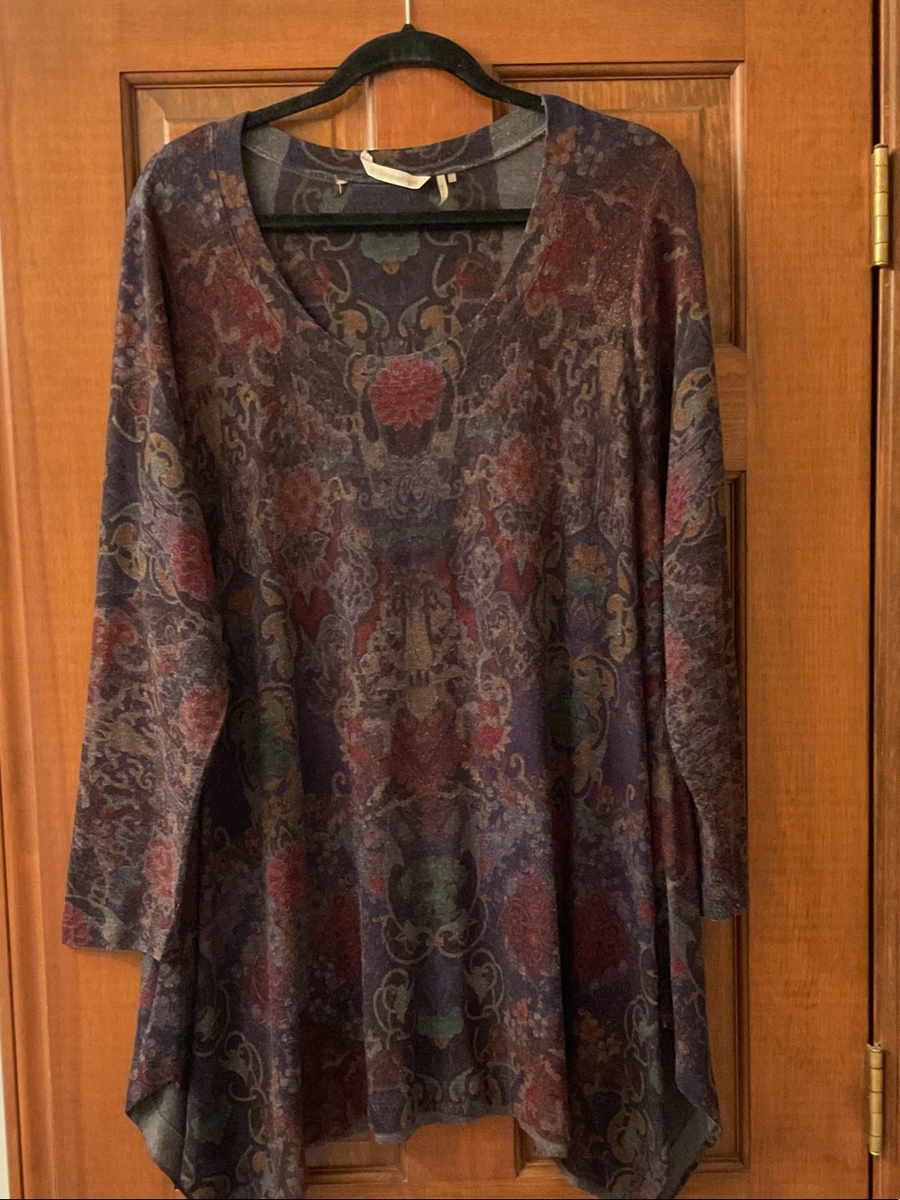 Soft Surroundings Multi-Color Paisley V-Neck Tunic